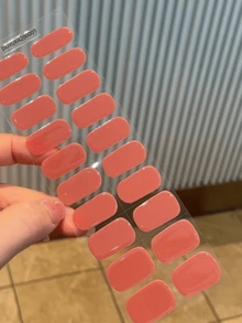 20片透明凝胶美甲贴纸，沙龙品质，持久耐用，需配合UV灯使用，ES20跨境批发代发货，与红皮书美甲贴纸同款，美甲用品 - 珊瑚粉 - 查看 6