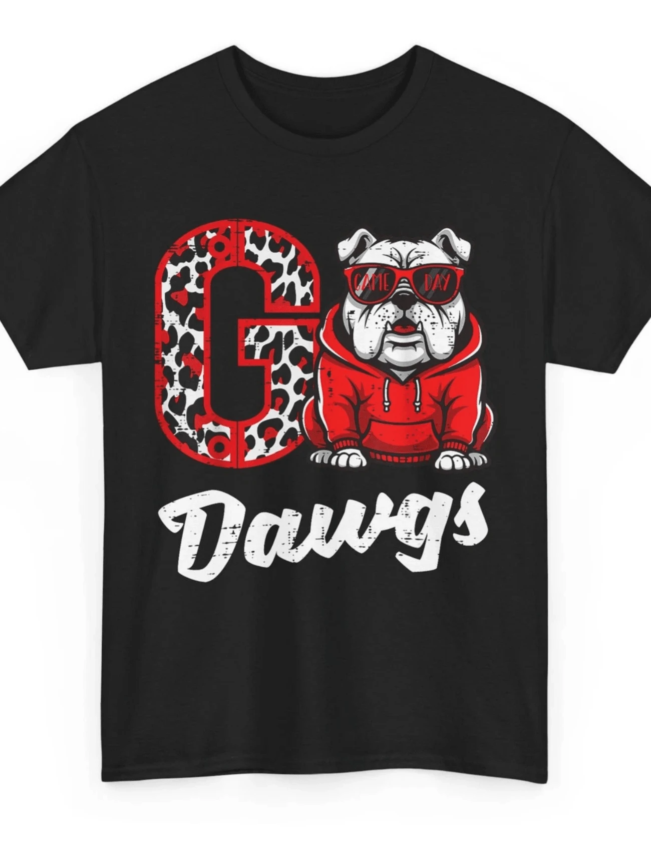 Bulldog Go Daw Gs Team Spirit Sports Fan Graphic Classic T Shirt For Men And Women Up To 5XL - 黑色 - 查看 1