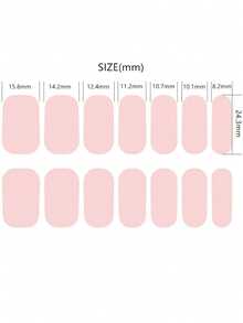 Milda ljuslila blommor nagelkonstklistermärken, alla hjärtans dag rosa tonade hjärta nagelkonstklistermärken, heltäckande rosa hjärta nagelkonstklistermärken, 14-delade självhäftande hela nagelklistermärken, självhäftande geltextur hela nagelklistermärken - Multifärgad - Visa 10