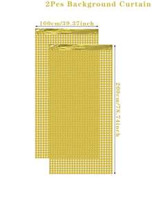 1/2/3/4件装金色派对装饰背景帘，方形塑料雨帘背景，生日派对装饰，婚礼装饰，圣诞节装饰，家庭派对房间墙面背景装饰，圣诞装饰，金属丝帘塑料横幅，生日礼物派对礼品，万圣节装饰，万圣节礼物，万圣节房间装饰，圣诞家居装饰，圣诞礼物，新年装饰