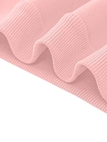 1pc Disney Valentine's Mickey & Minnie Mouse Tween Girl Cute Sweatshirt Playful "Love" Cartoon Graphic Top Comfortable & Versatile For School Attire & Casual Dates - Hồng - Xem 5