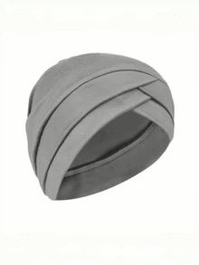 1件复古新款额头交叉套头帽，穆斯林内衬头巾，纯色回族小帽，适合时尚女性，耐用系带头巾 - 漁夫帽 - 查看 4