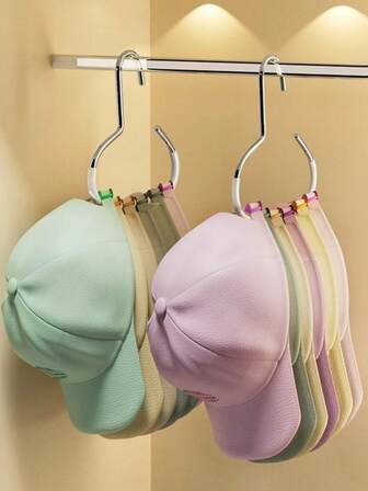 1个升级版挂钩帽子收纳架，黑/白/灰通用辅助挂钩，宿舍衣柜棒球帽挂架，带挂带，家用多功能帽子展示架，简约时尚