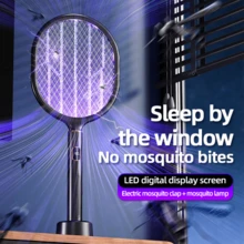 1pc Rechargeable Electric Mosquito Swatter, LED Smart Display To Monitor Power Status, Suitable For Indoor & Outdoor Use At Home, Bedroom, Kitchen, Office, Patio - Mosquito Killer, Mosquito Repellent - Multicolor - View 11