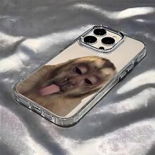 Funda de teléfono transparente con patrón Mono con la lengua fuera, liviana y duradera, compatible con iPhone 17/16/15/14/13/12/11 PRO MAX/PRO/PLUS,  Galaxy, , Redmi, OPPO, vivo, , , Honor,  y OnePlus. - transparente - Ver 2