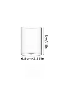 Bộ 6 nến trụ màu trắng kèm bình thủy tinh hình trụ, chân nến thủy tinh trong suốt dùng để trang trí bàn tiệc, thích hợp cho Ngày Valentine, tiệc cưới và trang trí. - Trong sáng - Xem 11