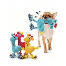 1 pieza Muñeco de peluche con forma de maíz/ciervo con sonido, apto para gatos y perros, ayuda a limpiar los dientes y aliviar el aburrimiento, muñeco de ciervo tejido de forma creativa con chirrido, sin diferencia en apariencia y rendimiento entre lotes, un compañero ideal para el juego de mascotas - Multicolor - Ver 1