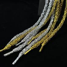 1 Pair Gold Hollow Lace Shoelaces, Suitable For Sneakers, Casual Shoes, Gift Bags