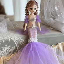 1 Set of 30Cm/12In Mermaid Princess Doll, Joints Are Adjustable, Suitable for Play House Toys, Holiday Party Gifts - Morado - Ver 3