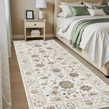 1 tấm thảm trang trí phong cách Bohemian cổ điển - họa tiết hoa và sọc, mềm mại, có thể giặt được, thích hợp cho phòng tắm, nhà bếp, lối vào, hành lang, phòng ngủ, phòng khách, trang trí nhà cửa. - Nhiều màu - Xem 5