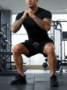 男士运动短裤，男友风，夏季及膝短裤，简约弹力印花裤，抽绳带口袋，适合跑步、健身、篮球等运动。 - 黑色 - 查看 7