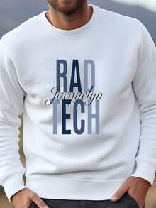 Mens Personalizado Rad Tecnología Sudadera Con Capucha Personalizado Tecnólogo Radiológico Sudadera Con Cremallera Futuro Rayos X Tecnología Graduación Regalo Nombre Camisa Sudadera - Blanco - Ver 2