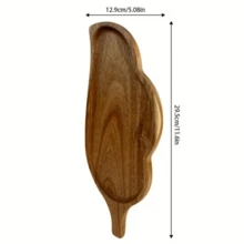 1件北欧风格不对称木质托盘，可作餐盘、装饰盘、早餐/开胃菜/寿司/甜点盘，用途广泛，适用于餐厅、厨房、户外野餐、露台、节日等各种场合，四季皆宜。