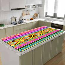 1/10pcs Bohemian Style Dish Drying Mat, Dish Drying Rack, Coffee Machine Mat. This Mat Features A Vibrant Geometric Pattern Including Diamonds, Triangles, And Colorful Stripes, Exuding A Charming Appeal. Suitable For Kitchen Countertops And Coffee Shops, Quick-Drying, Absorbent, And Easy To Clean. The Rubber Bottom Provides Anti-Slip Protection, Making It A Must-Have For Any Home Decor. - Multicolor - View 14