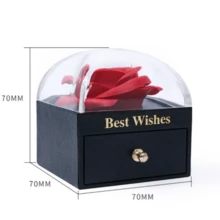 1pc Rose Gift Box, Preserved Flower Box, Lightweight Minimalist Luxury, Easy To Take Out, Valentine's Day Gift Box, Jewelry Box, Suitable For Valentine's Day Gift, Holiday Gift, Jewelry Storage, Couple Wedding Gift , Makeup Room Decor,Room Decor - Multicolor - View 6