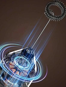 1pc Electric Milk Frother, Handheld Wireless Battery-Operated Milk Foam Maker, For Hot/Iced Coffee Latte Cappuccino Hot Chocolate, Home Baking & Kitchen Tool, Quick Easy Convenient, Perfect Birthday Gift For Her Bestie (No Batteries Included) - White - View 12