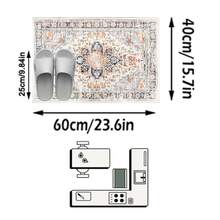 1件复古波西米亚风花卉条纹地毯/地垫/浴室垫/门垫/走廊垫，柔软可水洗，适用于浴室、厨房、玄关、走廊、卧室、客厅等家居装饰 - 彩色 - 查看 17
