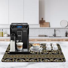 1/10pcs Bohemian Style Dish Drying Mat, Coffee Machine Mat. Gold Vintage Pattern, Symmetrical Scroll Motif And Geometric Wavy Lines, Accented With Silver Details, Creating A Luxurious And Elegant Visual Effect. This Quick-Drying, Highly Absorbent And Easy-To-Clean Accessory Is Suitable For Kitchen Countertops And Coffee Shops, With Non-Slip Rubber Backing To Effectively Protect The Kitchen Surface. An Essential Home Decor Item. - Multicolor - View 14