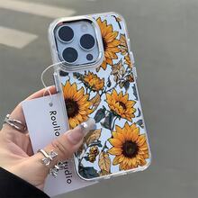 Funda de teléfono transparente con patrón girasol amarillo brillante, liviana y duradera, compatible con iPhone 17/16/15/14/13/12/11 PRO MAX/PRO/PLUS,  Galaxy, , Redmi, OPPO, vivo, , , Honor,  y OnePlus. - transparente - Ver 6