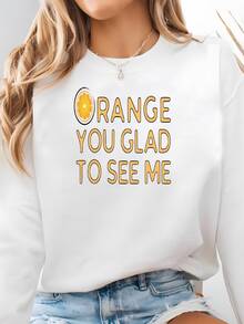 Naranja Usted Feliz Sudadera: Camiseta De Verano De Cítricos Sudadera - Blanco - Ver 2