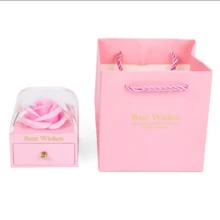 1pc Rose Gift Box, Preserved Flower Box, Lightweight Minimalist Luxury, Easy To Take Out, Valentine's Day Gift Box, Jewelry Box, Suitable For Valentine's Day Gift, Holiday Gift, Jewelry Storage, Couple Wedding Gift , Makeup Room Decor,Room Decor - Multicolor - View 2