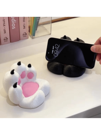 Decoración creativa con diseño de pata de gato impresa en 3D, lindo adorno de escritorio y soporte para teléfono con diseño de dibujos animados, artesanía, excelente regalo para fiestas