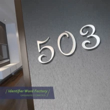 Modern Acrylic 3D House Numbers, Self-Adhesive Wall Mounted Door Numerals, No Electricity Needed - Weather-Resistant Material