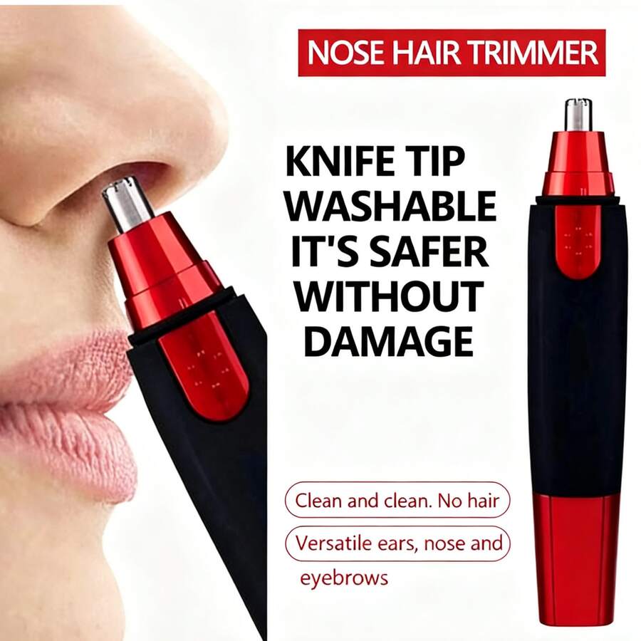 AXH Men's Nose & Ear Hair Trimmer, Stainless Steel Manual Waterproof Portable Nose Hair Shaver