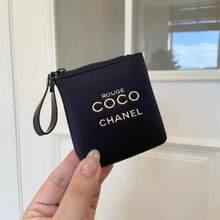 CHANEL Túi đựng son môi mini du lịch, Túi nhỏ có quai xách dệt ROUGE COCO - màu đen - Xem 2