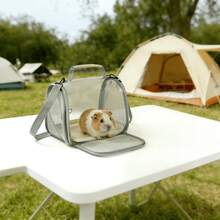 Transparenter kleiner Haustierträger - geeignet für Vögel, Hamster, Kaninchen, Eichhörnchen, Meerschweinchen und andere kleine Haustiere, tragbare Reisetasche
