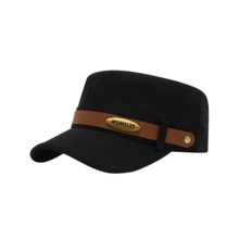 1pc Kids' Casual Solid Color Leather Strap Decor Spring/Summer Fashion Versatile Flat Top Baseball Cap, Suitable For All Seasons - Flat Top - View 5