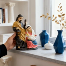 1PC Warm Maria Ornaments At The Entrance Of The Living Room, Retro Nordic Minimalist Desktop Gift Ornaments, Warm And Healing Home Ornaments In The Bedroom, Yoga Room, Coffee Table, Resin Handicraft Ornaments - Multicolor - View 8