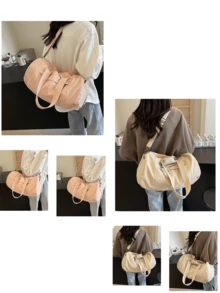 Esta bolsa deportiva casual es adecuada tanto para hombres como para mujeres. Se puede usar como bolso de hombro, bolso cruzado o bolso de mano. Es adecuado para la escuela, la universidad, el gimnasio, el yoga, el pilates, los viajes de fin de semana, las estancias nocturnas y otras ocasiones.