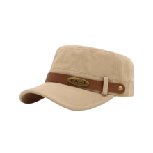 1pc Kids' Casual Solid Color Leather Strap Decor Spring/Summer Fashion Versatile Flat Top Baseball Cap, Suitable For All Seasons - Flat Top - View 6