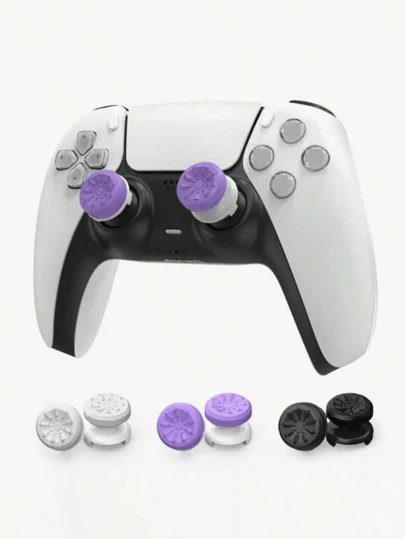 Silicone Joystick Caps, Thumb Grips Compatible With PS4/ Controller. Made Of High-Quality Silicone Material With Enhanced Adhesiveness, Comfortable Feel, Secure Fit, Soft Touch, And Durable Construction. Suitable For Both Casual And Competitive Gamers To Enhance Gaming Experience.