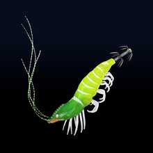 10cm/3.95in, 10.5g/0.37oz Glow In The Dark Soft Shrimp Fishing Lure, Saltwater Fishing Bait - A - View 9