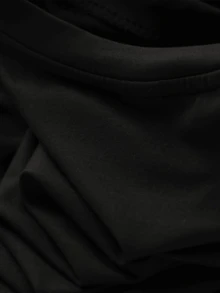 Casual Minimalist Style Black Ruffle Sleeve Midi Dress, Cute & Elegant Children's Dress, Suitable For Spring & Summer - Black - View 7