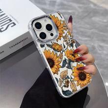 Funda de teléfono transparente con patrón girasol amarillo brillante, liviana y duradera, compatible con iPhone 17/16/15/14/13/12/11 PRO MAX/PRO/PLUS,  Galaxy, , Redmi, OPPO, vivo, , , Honor,  y OnePlus. - transparente - Ver 5