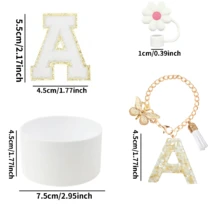 Bộ 4 phụ kiện cốc A-Z (30-40oz) gồm: 1 nắp ống hút, 1 mặt dây chuyền chữ, 1 đế bảo vệ silicone, 1 nhãn dán chữ, quà tặng bất ngờ cho ngày thường và lễ hội - trắng - Xem 2