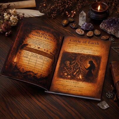 The Sacred Labyrinth A Witch's Self-Discovery Codex Explore 74 Pages Of Mystieal Self-Diseovery Shadow Work Grimoire Spiritual Growth Workbook 6 Mystical Circles Card Gsme