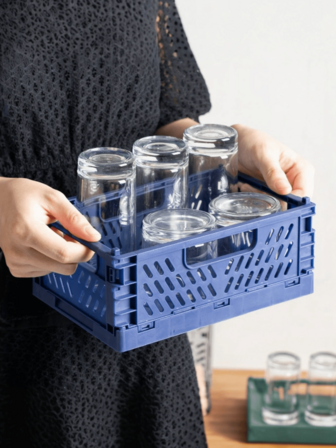 1 pezzo, Cestino di stoccaggio in plastica pieghevole, Contenitore di stoccaggio impilabile, Scatola di stoccaggio multifunzionale, Scatola di stoccaggio per piccoli oggetti, Adatto per conservare cosmetici, cancelleria, forniture per ufficio, tazze, snack, giocattoli, biancheria intima, calze, gioielli per armadio, bagno, cucina, aula, essenziali per il ritorno a scuola, ottimo regalo