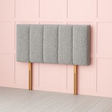 4Ft Small Double Teddy Boucle 20Inch Headboard - Silver - View 7