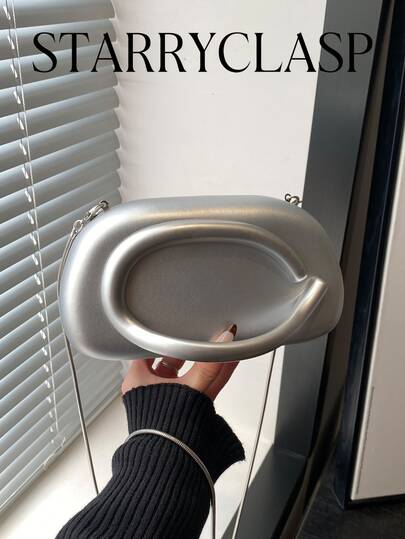 时尚奢华水钻装饰方形盒式手拿包，派对/晚宴包，约会礼物