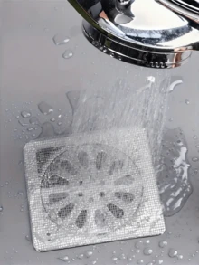 10pcs Kitchen Sink Drain Covers, Disposable Bathroom Hair Catcher Filters 4"X4", Bathroom Drain Clog Protector, Kitchen & Bathroom Drain Strainers, Drain Filters, Anti-Clogging Drain Filters, Sink Debris Trapping Pads, Drain Mosquito Barrier Nets, Household Kitchen Drain Blocking Supplies, Filtering Pads - Multicolor - View 5