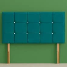 3ft Single Plush Velvet Cube Headboard 20inches - Green Velvet - View 12