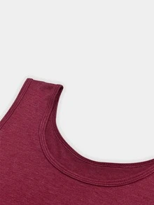 Women's Retro Casual Distressed Style Vest, A Versatile Basic Vest Suitable For Everyday Wear. Customizable Text And Graphic Prints Are Available. Summer - Red - View 7