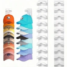 Wall Mounted Baseball Cap Holder, Durable Plastic Hat Rack, Multi-Cap Organizer Suitable For Doors And Wardrobes, Space-Saving Hat Display Rack - Multicolor - View 6