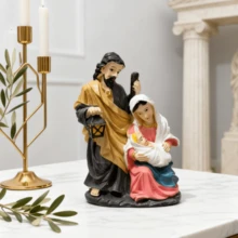 1PC Warm Maria Ornaments At The Entrance Of The Living Room, Retro Nordic Minimalist Desktop Gift Ornaments, Warm And Healing Home Ornaments In The Bedroom, Yoga Room, Coffee Table, Resin Handicraft Ornaments - Multicolor - View 1