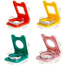 1 pieza Molde cortador de sándwich de acero inoxidable, Herramienta de horneado molde de pan de sándwich de bolsillo de dibujos animados DIY - Multicolor - Ver 10