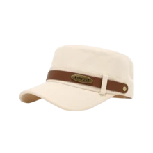 1pc Kids' Casual Solid Color Leather Strap Decor Spring/Summer Fashion Versatile Flat Top Baseball Cap, Suitable For All Seasons - Flat Top - View 7